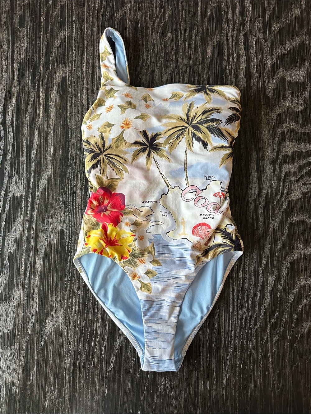Seafolly Australia Coast To Coast One Shoulder One Piece Swimsuit Powder Blue, 6 - Picture 4 of 11